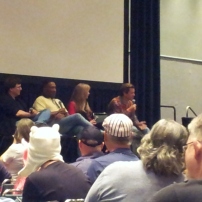 Richard Hatch, Herbert Jefferson Jr. , Anne Lockheart, and Dirk Benedict from "Battlestar Galactica".